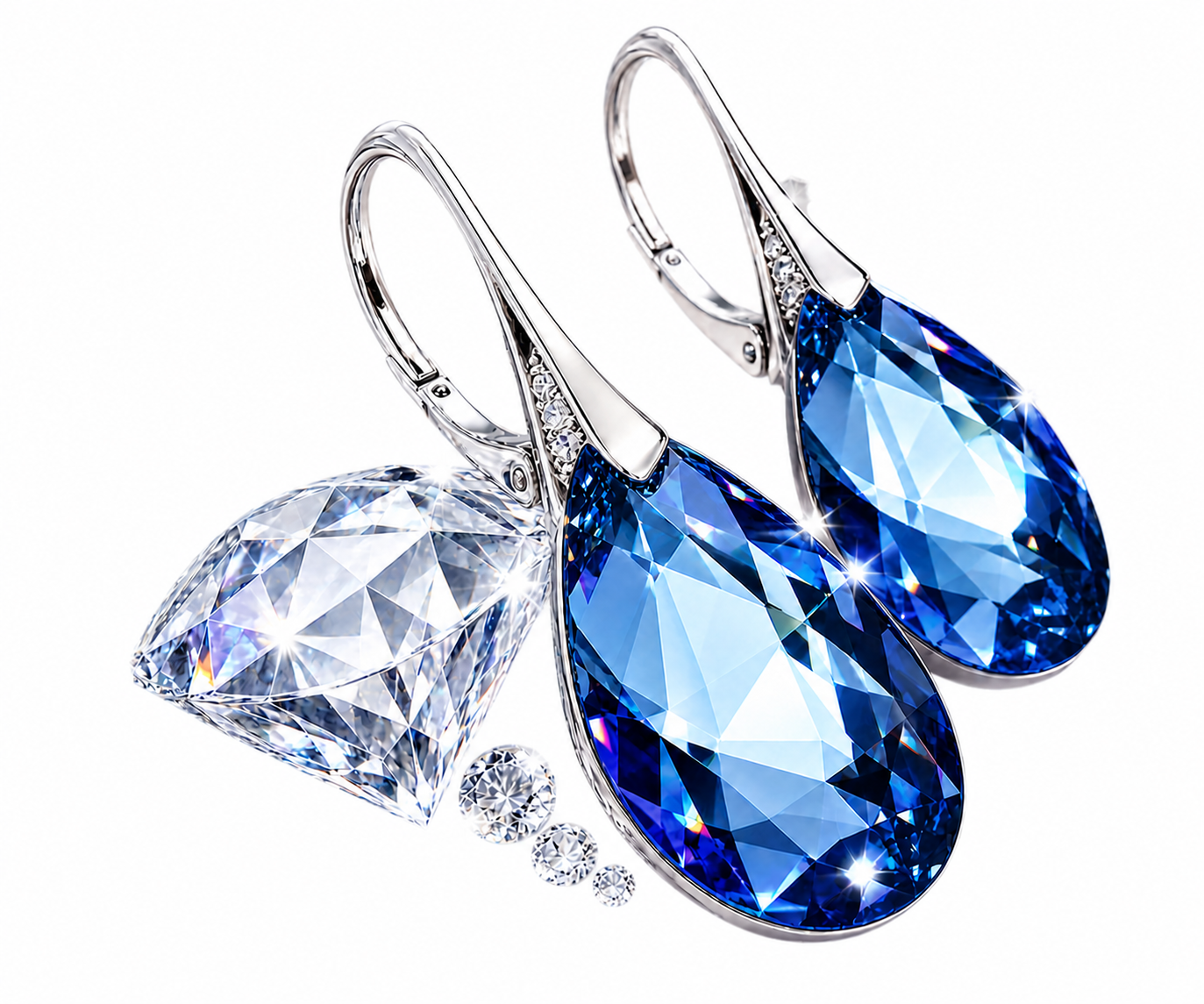 Cristal brillant et bague en argent
