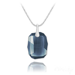 Collier en Cristal et Argent Collier Graphic 19mm en Argent et Cristal Denim Blue