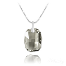 Collier en Cristal et Argent Collier Graphic 19mm en Argent et Cristal Black Diamond