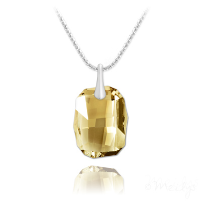 Collier en Cristal et Argent Collier Graphic 19mm en Argent et Cristal Champagne