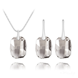 Parure en Cristal et Argent Parure Graphic en Argent et Cristal Silver Shade