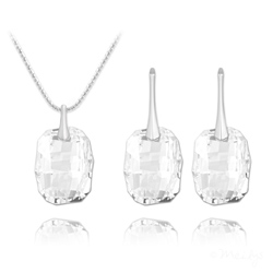 Parure en Cristal et Argent Parure Graphic en Argent et Cristal Blanc