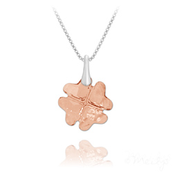 Collier en Cristal et Argent Collier Tr�fle en Argent et Cristal Rose Antique