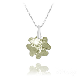 Collier en Cristal et Argent Collier Tr�fle en Argent et Cristal Silver Shade
