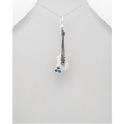 Pendentif Guitare et Cristal Serti