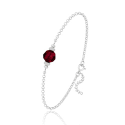 Bracelet en Cristal et Argent [Siam] Bracelet en Argent et Perle de Cristal 8MM