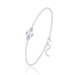 Bracelet en Cristal et Argent [Moonlight] Bracelet en Argent et Perle de Cristal 8MM