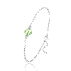 Bracelet en Cristal et Argent [Chrysolite] Bracelet en Argent et Perle de Cristal 8MM