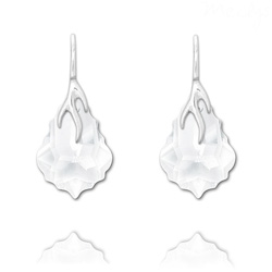 Boucles d'Oreilles �clair Baroque en Argent et Cristal Blanc