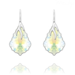 Boucles d'Oreilles �clair Baroque en Argent et Cristal Aurore Bor�ale
