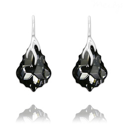 Boucles d'Oreilles �clair Baroque en Argent et Cristal Silver Night