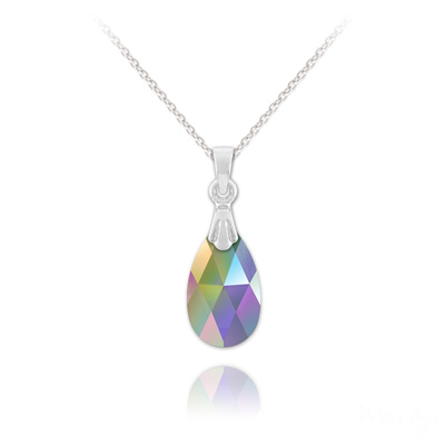 Collier en Cristal et Argent Collier Mini Goutte 16mm en Argent et Cristal Paradise Shine