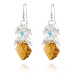 Boucles d'Oreilles Cosmic Grapes en Argent et Cristal Light Topaz