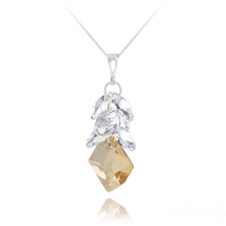 Collier en Cristal et Argent Sautoir Cosmic Grapes en Argent et Cristal Champagne