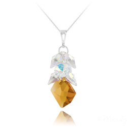 Collier en Cristal et Argent Sautoir Cosmic Grapes en Argent et Cristal Light Topaz