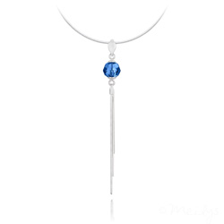 Collier en Cristal et Argent Collier Pompon Pearl en Argent et Cristal Caprie Blue