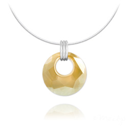 Collier en Cristal et Argent Collier Victory en Argent et Cristal Champagne