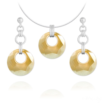 Parure en Cristal et Argent Parure Victory en Argent et Cristal Champagne