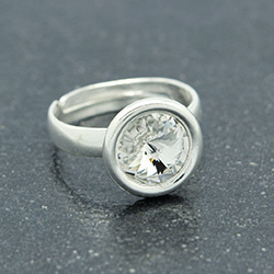 Bague Rivoli 8mm en Argent et Blanc