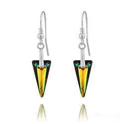 Boucles d'Oreilles Spike 18mm en Argent et Cristal  Vitrail Medium
