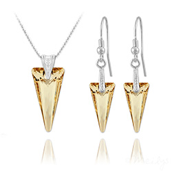 Parure en Cristal et Argent Parure Spike en Argent et Cristal Champagne