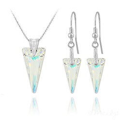 Parure Spike en Argent et Cristal  Aurore Bor�ale