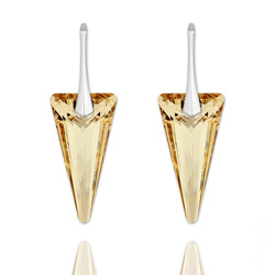 Boucles d'Oreilles Spike 28mm en Argent et Cristal Champagne