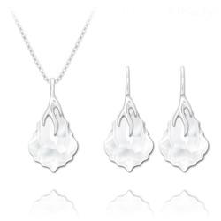 Parure en Cristal et Argent Parure Éclair Baroque en Argent et Cristal Blanc