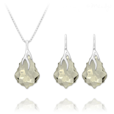 Parure en Cristal et Argent Parure Éclair Baroque en Argent et Cristal Silver Shade
