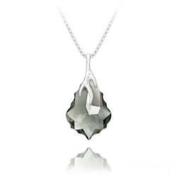 Collier en Cristal et Argent Collier �clair Baroque en Argent et Cristal Black Diamond