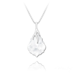 Collier en Cristal et Argent Collier �clair Baroque en Argent et Cristal Blanc