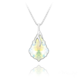 Collier en Cristal et Argent Collier �clair Baroque en Argent et Cristal Aurore Bor�ale