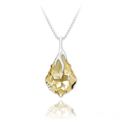 Collier en Cristal et Argent Collier �clair Baroque en Argent et Cristal Champagne