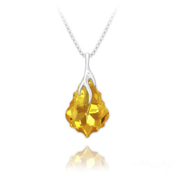 Collier en Cristal et Argent Collier �clair Baroque en Argent et Cristal Light Topaz AB