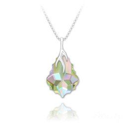 Collier en Cristal et Argent Collier �clair Baroque en Argent et Cristal Paradise Shine