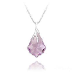 Collier en Cristal et Argent Collier �clair Baroque en Argent et Cristal Violet