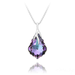 Collier �clair Baroque en Argent et Cristal Vitrail Light