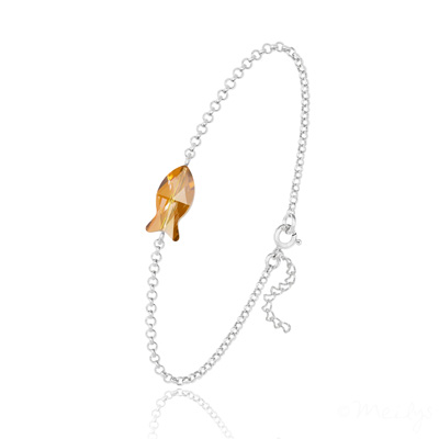 Bracelet en Cristal et Argent Bracelet Poisson en Argent et Cristal Copper