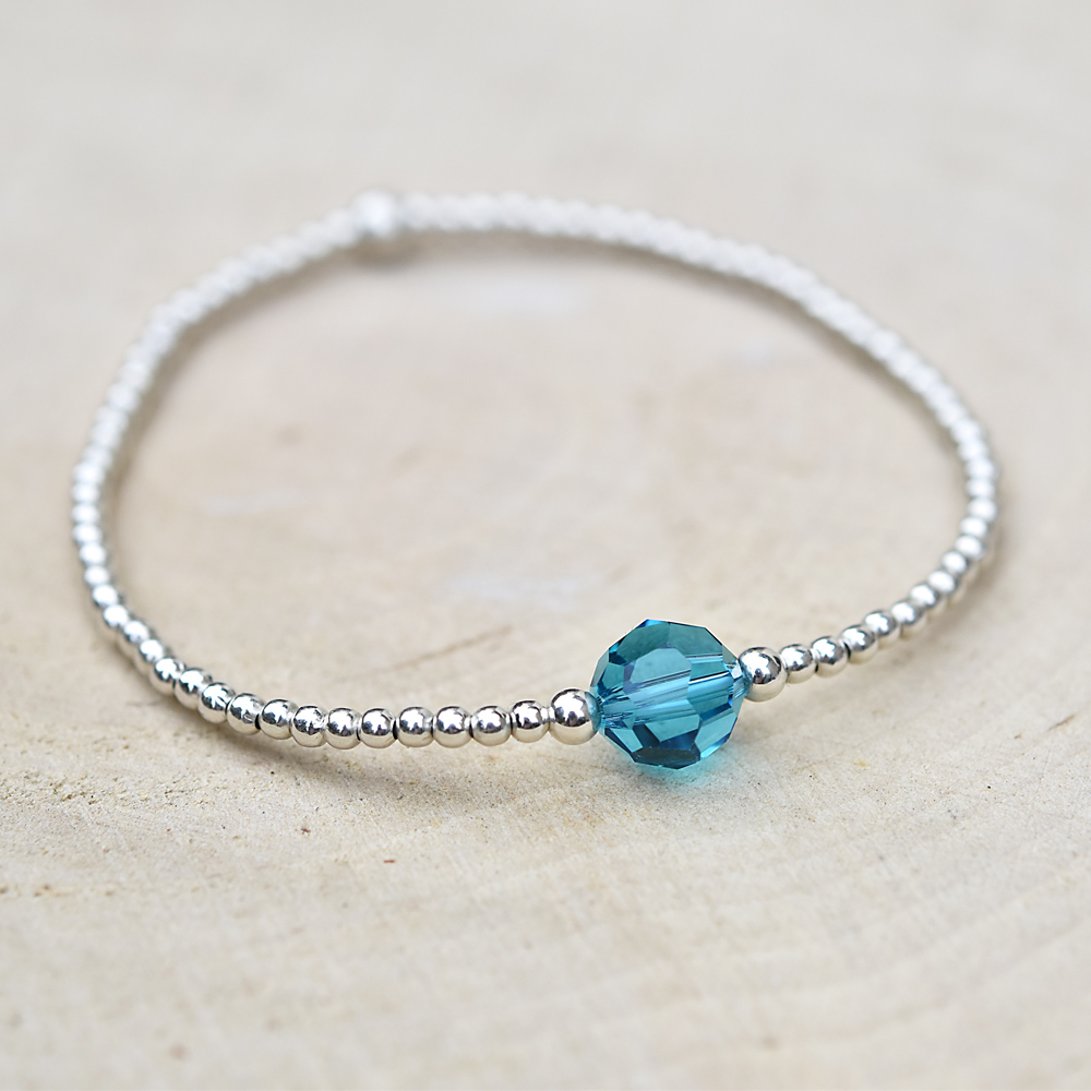 Bracelet Bleu Perles Cristal à Facettes élastique - Neuf Sans Emballage, Style élégant