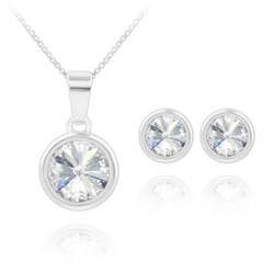 Parure en Cristal et Argent Parure Rivoli en Argent et Cristal Blanc