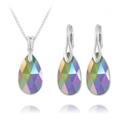 Parure Goutte 22mm en Argent et Cristal Paradise Shine