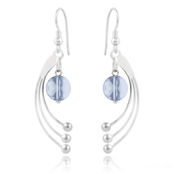 Boucles d'Oreilles Sphera en Argent et Cristal Blue Shade