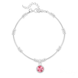 Bracelet en Cristal et Argent Bracelet Ethnique en Argent et Cristal Rivoli Rose
