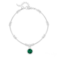 Bracelet en Cristal et Argent Bracelet Ethnique en Argent et Cristal Rivoli Emeraude