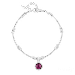Bracelet en Cristal et Argent Bracelet Ethnique en Argent et Cristal Rivoli Améthyste