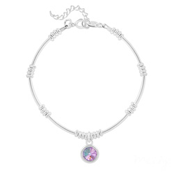 Bracelet en Cristal et Argent Bracelet Ethnique en Argent et Cristal Rivoli Vitrail Light