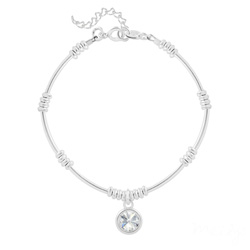 Bracelet en Cristal et Argent Bracelet Ethnique en Argent et Cristal Rivoli Blanc