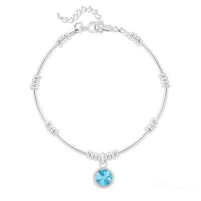 Bracelet en Cristal et Argent Bracelet Ethnique en Argent et Cristal Rivoli Bleu