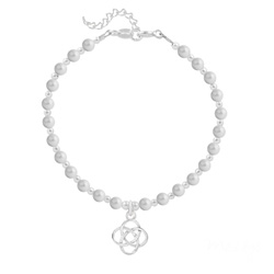 Bracelet en Cristal et Argent Bracelet Noeud Infini en Argent et Perle de Cristal Nacrée Pastel Grey