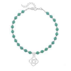 Bracelet Noeud Infini en Argent et Perle de Cristal Nacr�e Jade